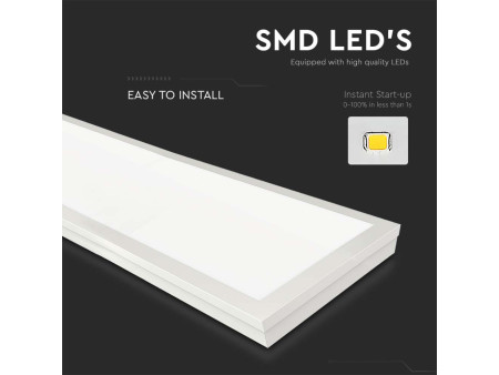 SKU 216626 VT-12030 V-TAC Pannello LED 40W 110LM/W Incasso/Plafone Driver Integrato 1200x300mm 6500K