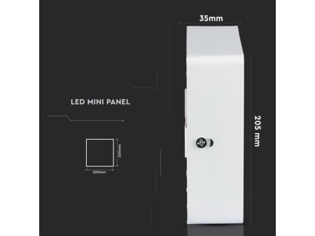SKU 4814 VT-1422SQ V-TAC Pannello LED Montaggio a Plafone Quadrato 22W 100LM/W 3000K