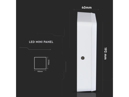 SKU 4927 VT-1509SQ V-TAC Pannello a Doppio LED 12W+3W Montaggio a Plafone Quadrato 6000K
