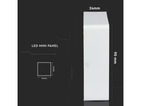 SKU 4908 VT-605SQ V-TAC Pannello LED 6W Montaggio a Plafone Quadrato 4000K