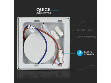 SKU 4914 VT-1205SQ V-TAC Pannello LED 12W Montaggio a Plafone Quadrato 4000K