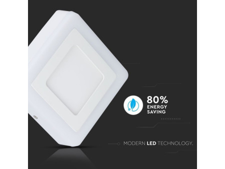 SKU 4923 VT-809SQ V-TAC Pannello a Doppio LED 6W+2W 100LM/W Montaggio a Plafone Quadrato 4000K