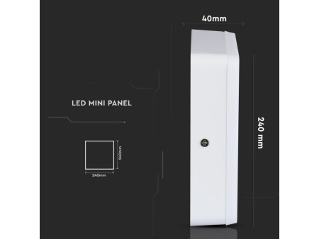 SKU 4929 VT-2209SQ V-TAC Pannello a Doppio LED 18W+4W Montaggio a Plafone Quadrato 4500K