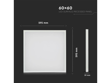 SKU 64521 VT-6142-1 V-TAC Pannello LED da Plafone 40W 80LM/W 600x600mm 6500K
