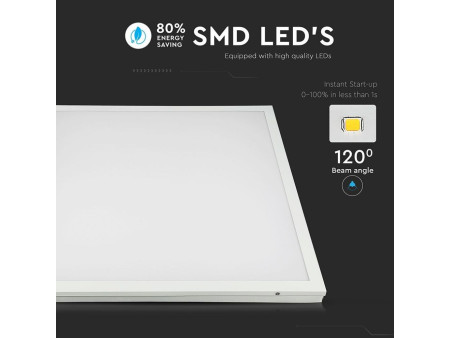 SKU 64511 VT-6142-1 V-TAC Pannello LED da Plafone 40W 80LM/W 600x600mm 4000K