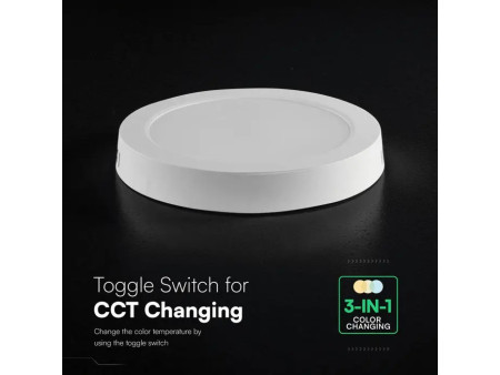 SKU 78736 VT-60012CCT V-TAC PRO Plafoniera LED Rotonda 12W Chip CREE Montaggio a Plafone Colore Bianco CCT