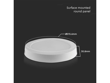 SKU 78771 VT-61018 V-TAC PRO Plafoniera LED Chip Samsung Tonda 18W 110LM/W Colore Bianco 4000K