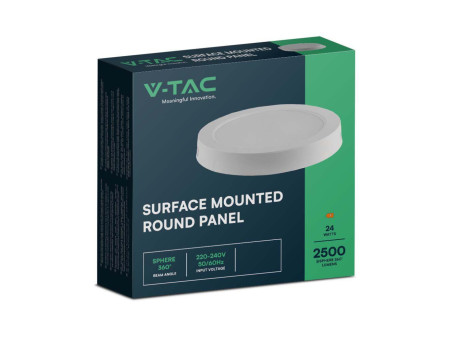 SKU 7881 VT-60024 V-TAC Pannello LED 24W Montaggio a Plafone Rotondo Colore Bianco 6500K