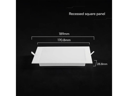SKU 104836 VT-61012CCT V-TAC PRO Mini Pannello LED Chip CREE 12W Quadrato da Incasso (Foro 145-150mm) Bianco CCT