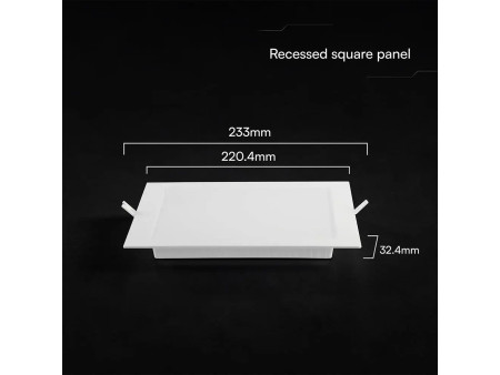 SKU 104866 VT-61018CCT V-TAC PRO Mini Pannello LED Chip CREE 18W Quadrato da Incasso (Foro 190-200mm) Bianco CCT