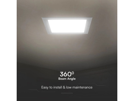 SKU 104891 VT-61024 V-TAC PRO Mini Pannello LED Chip Samsung 24W Quadrato da Incasso (Foro 275-280mm) Bianco 3000K