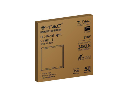 SKU 20419 VT-629-1 V-TAC PRO Pannello LED Chip Samsung 29W 120LM/W Incasso Driver Integrato 600x600mm 4000K