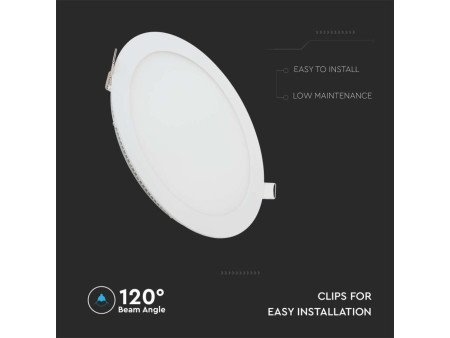 SKU 214855 VT-607RD-N V-TAC Mini Pannello LED 6W Rotondo da Incasso 4000K