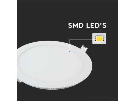 SKU 214858 VT-1207 V-TAC Mini Pannello LED 12W 100LM/W Rotondo da Incasso (Foro 155mm) Bianco 4000K