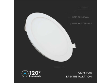 SKU 214858 VT-1207 V-TAC Mini Pannello LED 12W 100LM/W Rotondo da Incasso (Foro 155mm) Bianco 4000K