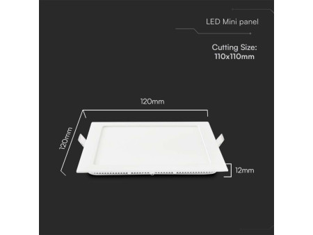 SKU 214864 VT-607 V-TAC Mini Pannello LED 6W Quadrato da Incasso Bianco 4000K