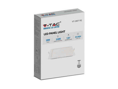 SKU 214870 VT-1807 V-TAC Mini Pannello LED 18W Quadrato da Incasso 4000K