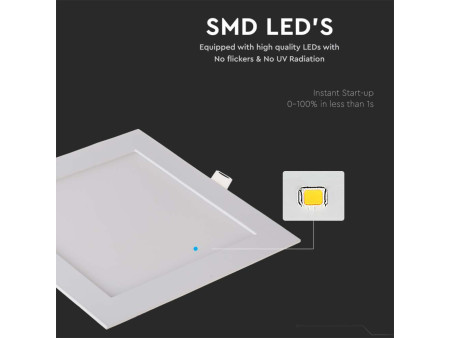SKU 214870 VT-1807 V-TAC Mini Pannello LED 18W Quadrato da Incasso 4000K