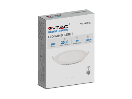 SKU 214873 VT-2407RD-N V-TAC Mini Pannello LED 24W Rotondo da Incasso 4000K