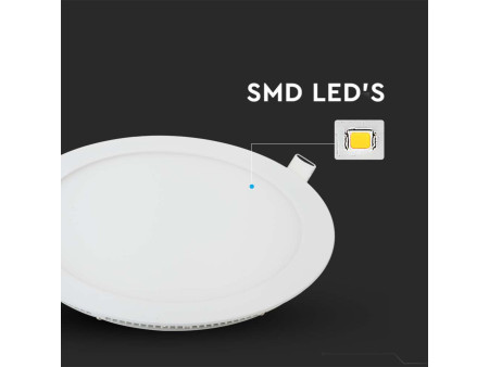 SKU 214873 VT-2407RD-N V-TAC Mini Pannello LED 24W Rotondo da Incasso 4000K