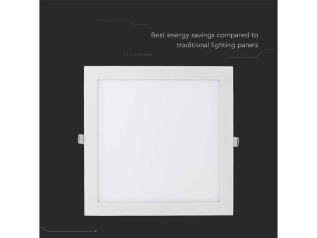 SKU 214889 VT-2407SQ-N V-TAC Mini Pannello LED 24W Quadrato da Incasso 6400K
