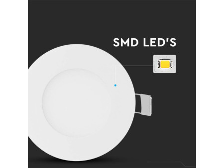 SKU 216292 V-TAC Mini Pannello LED 3W Rotondo da Incasso Bianco 2700K