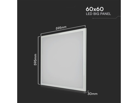 SKU 216381 VT-6139 V-TAC PRO Pannello LED Chip Samsung 36W 110LM/W Incasso/Plafone Driver Integrato 600x600mm 6500K