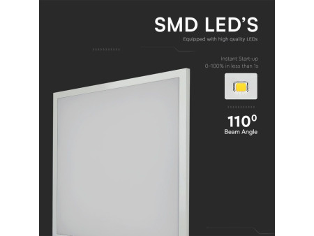 SKU 216381 VT-6139 V-TAC PRO Pannello LED Chip Samsung 36W 110LM/W Incasso/Plafone Driver Integrato 600x600mm 6500K
