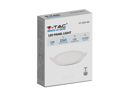 SKU 216423 VT-2207RD-N V-TAC Mini Pannello LED 22W Rotondo da Incasso 4000K