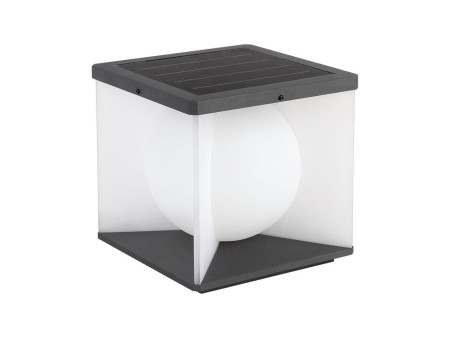 SKU 23351 V-TAC Lampada LED Solare da Giardino 3W Diffusore a Cubo con Telecomando 3000K IP65