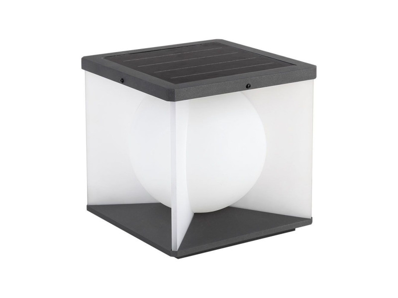 SKU 23351 V-TAC Lampada LED Solare da Giardino 3W Diffusore a Cubo con Telecomando 3000K IP65