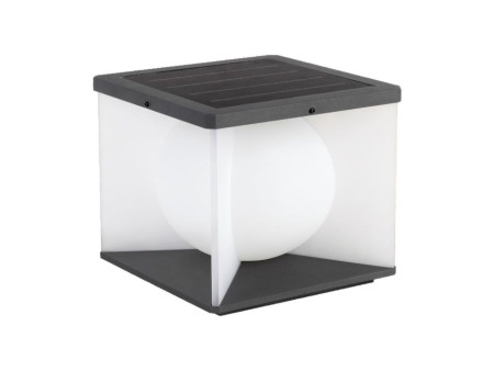 SKU 23352 V-TAC Lampada LED Solare da Giardino 8W Diffusore a Cubo con Telecomando 3000K IP65