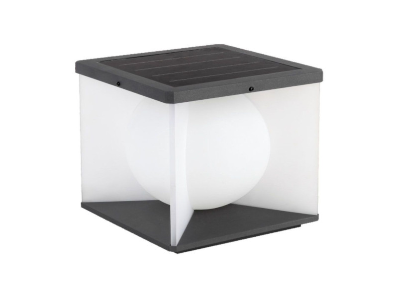 SKU 23352 V-TAC Lampada LED Solare da Giardino 8W Diffusore a Cubo con Telecomando 3000K IP65