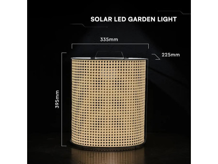 SKU 24288 VT-84044 V-TAC Lampada LED Solare da Giardino 1,2W d:335mm Legno 2800K IP65 Dimmerabile