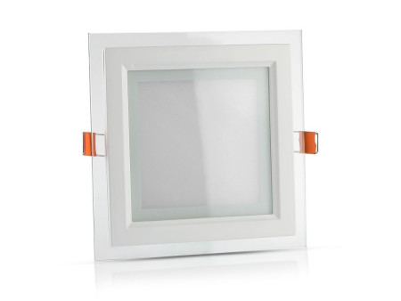 SKU 4738 VT-602G V-TAC Mini Pannello LED 6W Montaggio ad Incasso Quadrato in Vetro 3000K