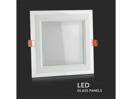 SKU 4741 VT-1202G V-TAC Mini Pannello LED 12W Qudarato da Incasso in Vetro 6000K