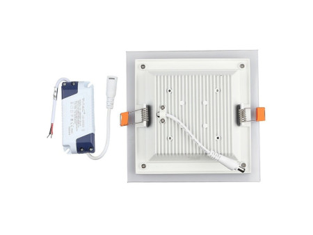 SKU 4742 VT-1202G V-TAC Mini Pannello LED 12W Qudarato da Incasso in Vetro 3000K