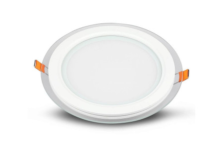 SKU 6279 VT-1202G RD V-TAC Mini Pannello LED 12W Rotondo da Incasso in Vetro 4000K