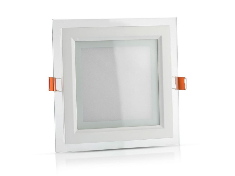 SKU 4746 VT-1881G SQ V-TAC Mini Pannello LED 18W Qudarato da Incasso in Vetro 3000K
