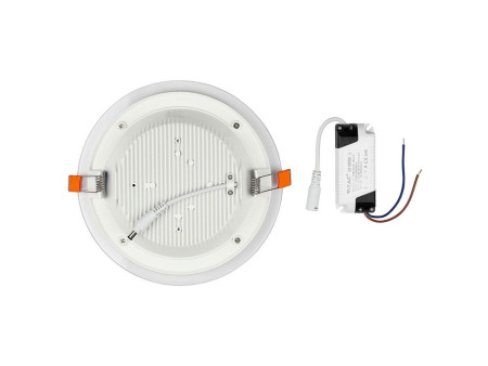 SKU 6281 VT-1881G V-TAC Mini Pannello LED 18W Rotondo da Incasso in Vetro 4000K