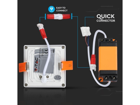 SKU 4798 VT-2222SQ V-TAC Mini Pannello LED 22W 100LM/W Quadrato da Incasso 6400K