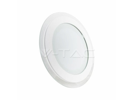 SKU 4837 VT-1804G-RD V-TAC Mini Pannello LED 18W 120LM/W Rotondo da Incasso in Vetro CCT