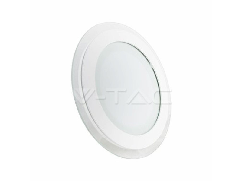 SKU 4837 VT-1804G-RD V-TAC Mini Pannello LED 18W 120LM/W Rotondo da Incasso in Vetro CCT