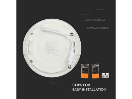 SKU 4854 VT-607 V-TAC Mini Pannello LED 6W Rotondo da Incasso 3000K