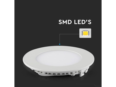 SKU 4857 VT-1207 V-TAC Mini Pannello LED 12W Rotondo da Incasso 3000K
