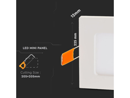 SKU 4870 VT-1807 V-TAC Mini Pannello LED 18W Quadrato da Incasso 4000K