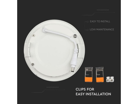 SKU 4874 VT-2407 V-TAC Mini Pannello LED 24W Rotondo da Incasso 6400K