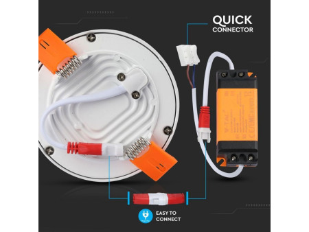 SKU 4933 VT-888RD V-TAC Mini Pannello LED 8W 100LM/W Rotondo da Incasso 6400K