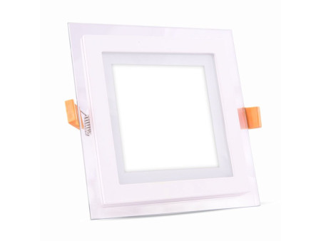 SKU 6276 VT-602G V-TAC Mini Pannello LED 6W Quadrato da Incasso in Vetro 4000K