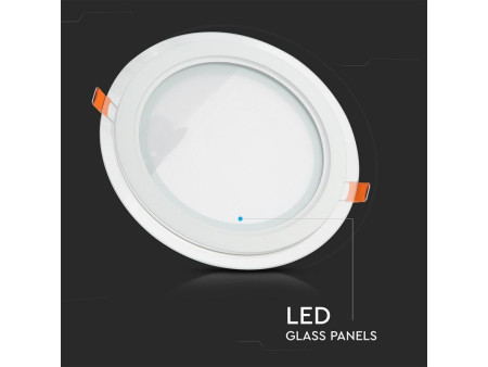 SKU 6277 VT-602G RD V-TAC Mini Pannello LED 6W Rotondo da Incasso in Vetro 4000K